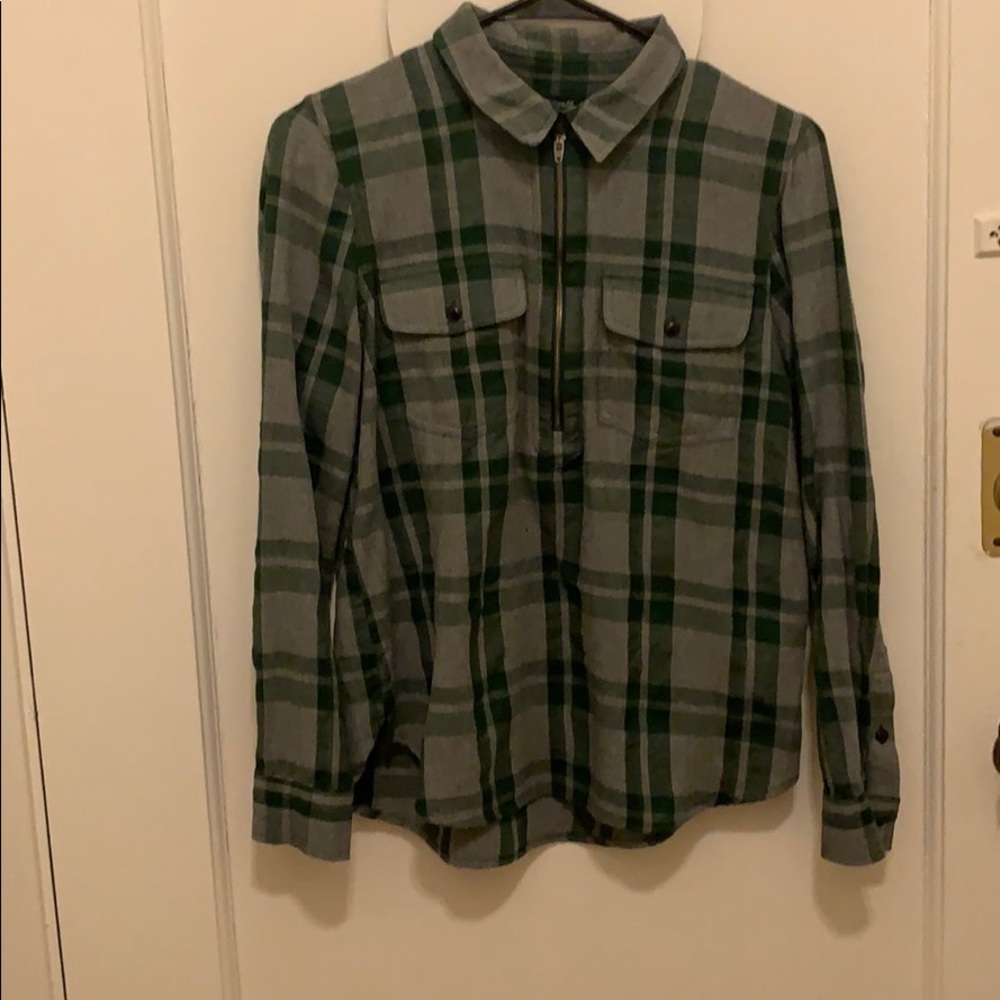 Madewell Zip Front Flannel Shirt